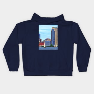 Manhattan NY - Boats By Manhattan Skyline Kids Hoodie